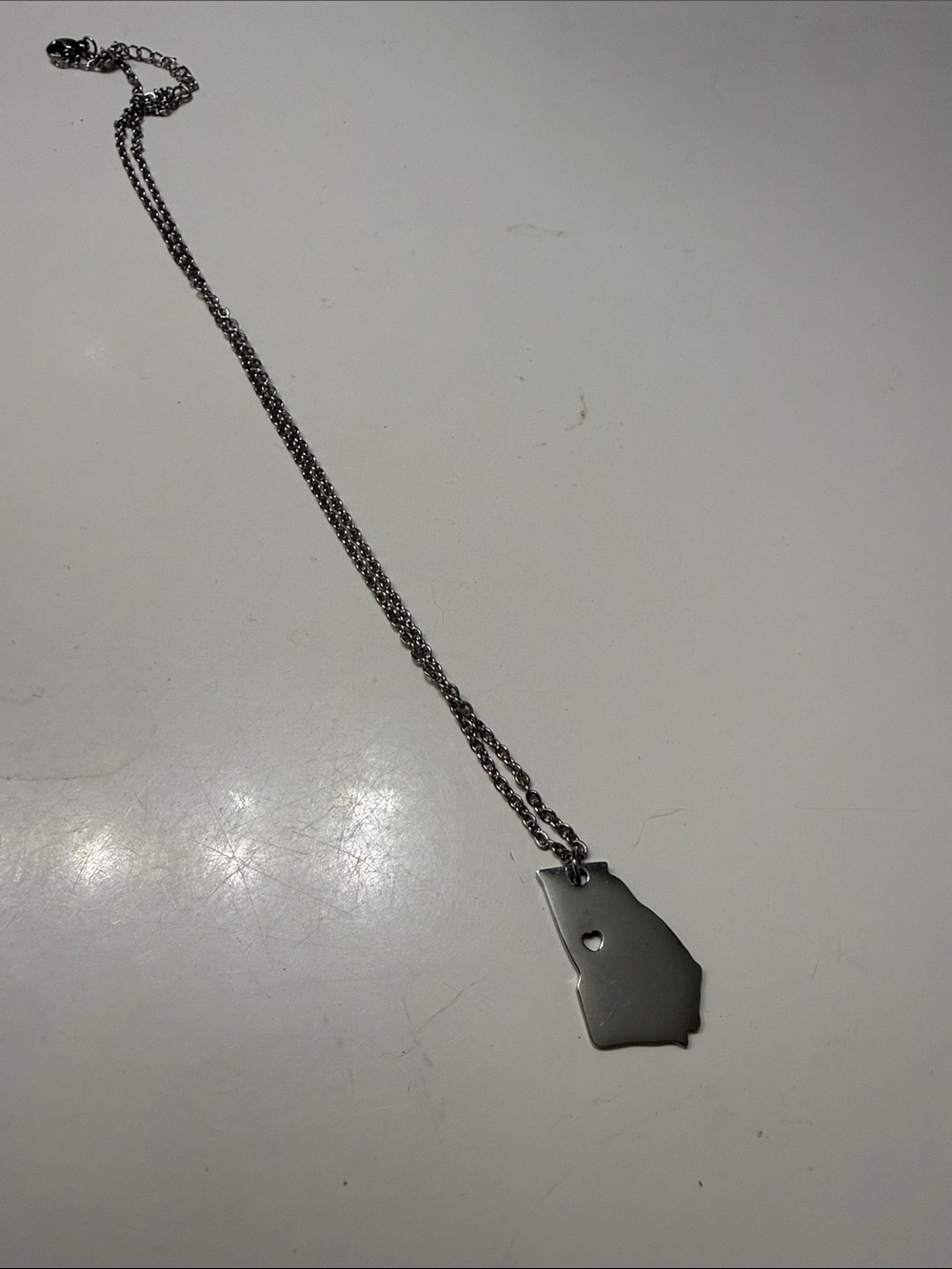 GA State Pendant Necklace in Silver